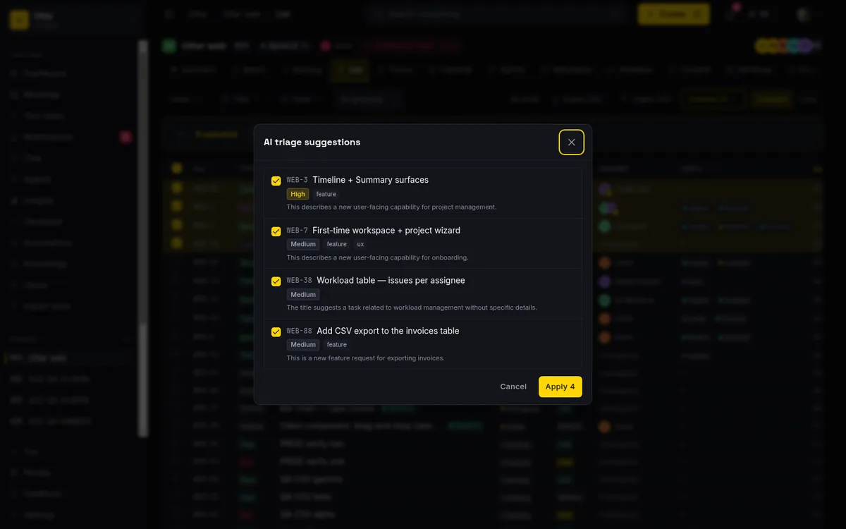 How to bulk edit issues - triage modal
