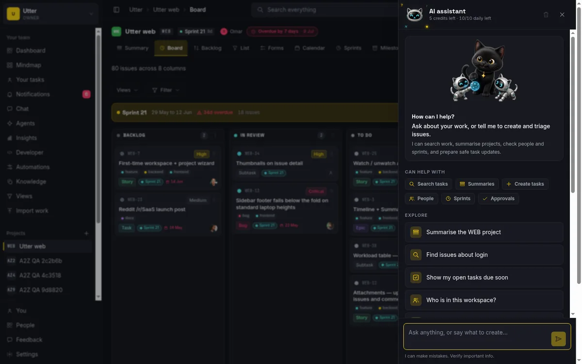 How to use the ai assistant - drawer welcome