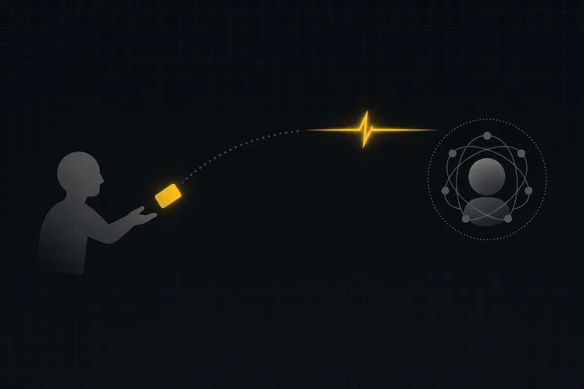 Work handed to an agent with the signal arriving instantly