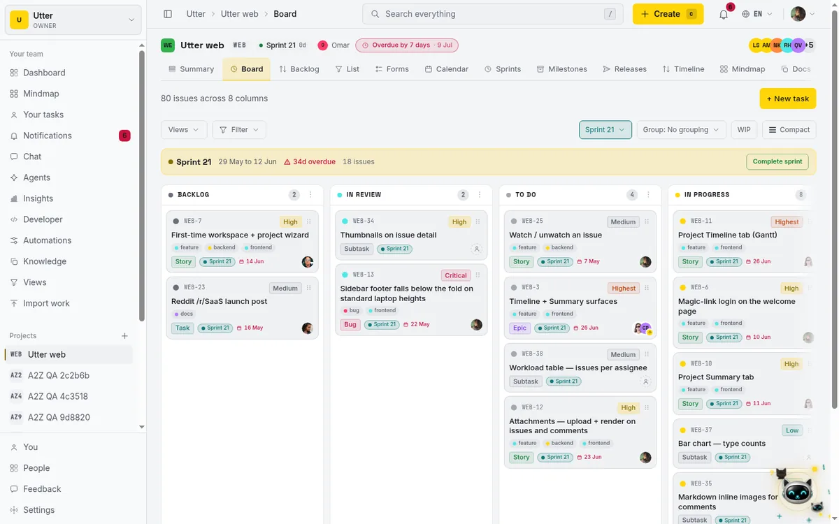 Switch language and theme - board light